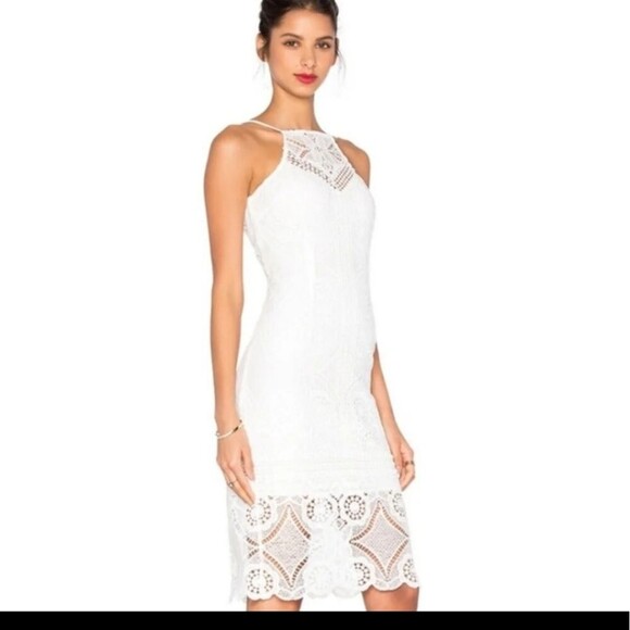 J.O.A. Lace Midi white dress - Picture 2 of 7